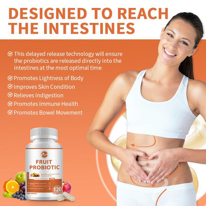 Organic Fruit Blend Probiotic Capsules For Digestive Immune System Health Support