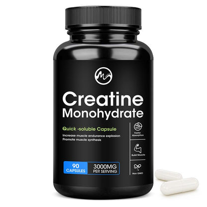 Creatine Monohydrate Capsules, Energy Performance Whey Proteins for Muscle Mass Workout Recovery  Men‘s Energy Supplement