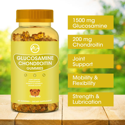 （2 Pack ） Glucosamine Chondroitin Gummies with MSM - 1500mg Extra Strength for Joint Support, Antioxidant Immune Support - for Adults, Men & Women