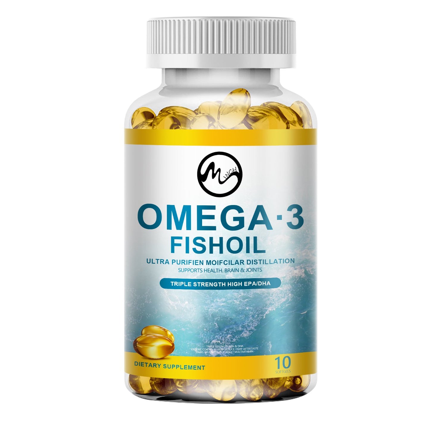 Minch Deep Sea Fish Oil Capsule Triple Strength Omega3 Support Heart & Brain Healthy Immune Improve Immunity