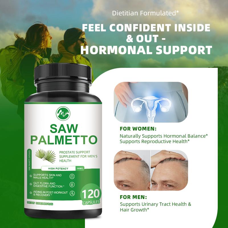 Saw Palmetto Capsules Supplement for Men's Health