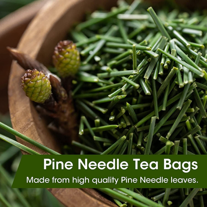 Organic Pine Needle Tea - Natural Dried Pine Needle Tea for Boost Immunity, Premium Chinese Pine Needles Tea Bags, Caffeine Free - 30 Teabags