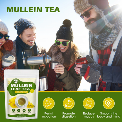 Mullein Leaf Tea - Organic Mullein Herbal Tea for Lungs Cleanse and Immune Support, Mullein Leaf Tea Bags, Caffeine Free - 30 Teabags