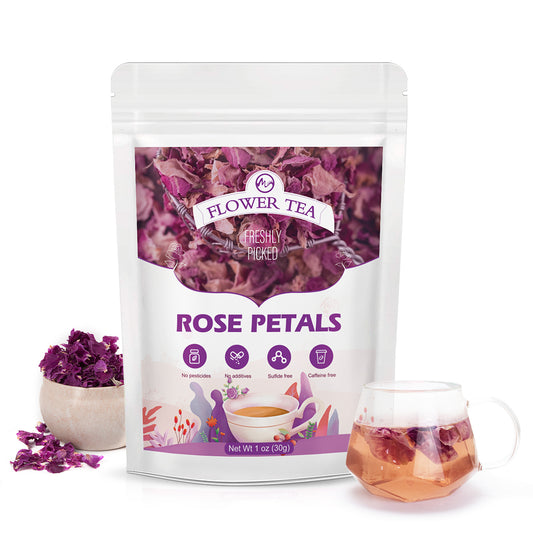 Edible Dried Rose Petals - Edible Rose Petals for Make Drink, Cake Decorating & Beauty - 1oz