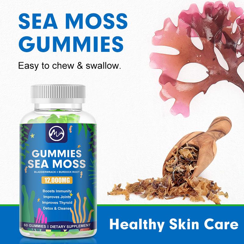 Naturals Sea Moss Gummies - Natural Irish Sea Moss and Bladderwrack with Burdock Gummy