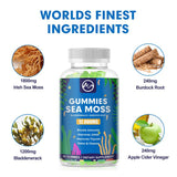 Naturals Sea Moss Gummies - Natural Irish Sea Moss and Bladderwrack with Burdock Gummy