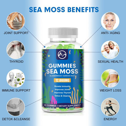 Naturals Sea Moss Gummies - Natural Irish Sea Moss and Bladderwrack with Burdock Gummy